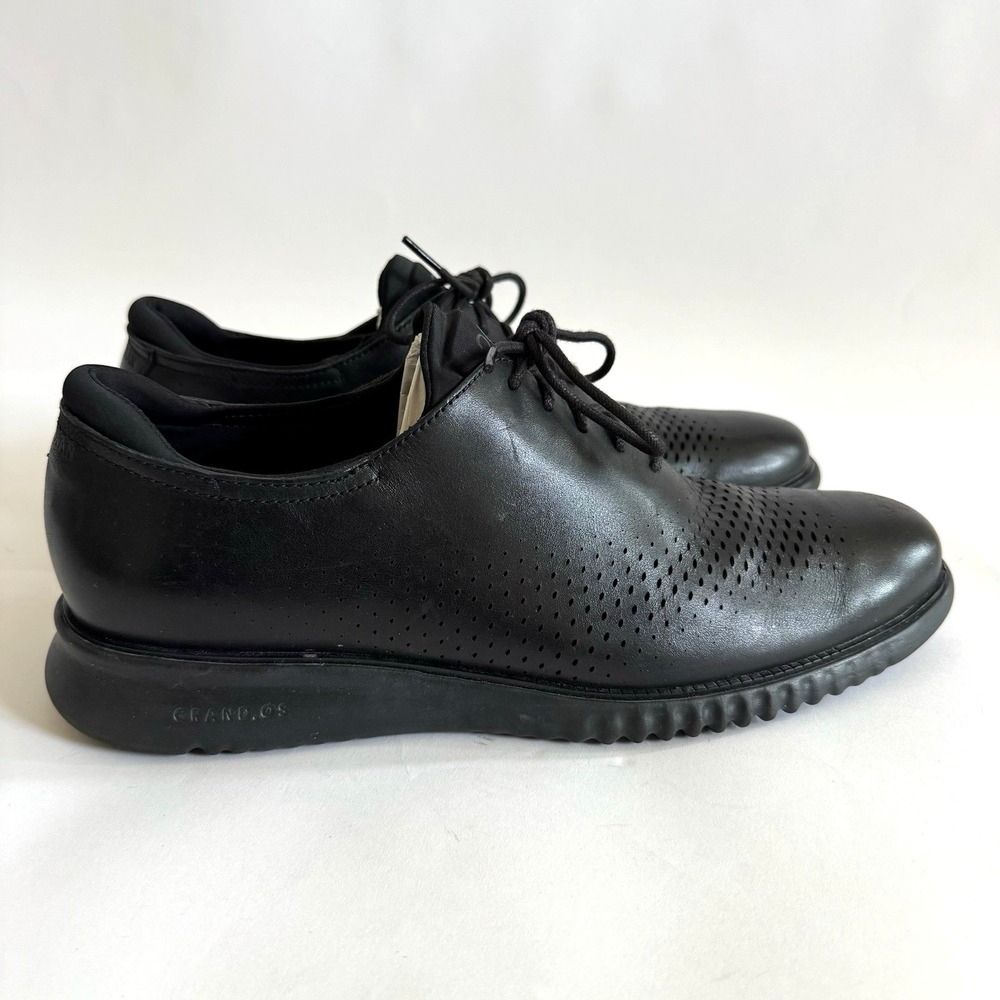 Cole Haan Mens 2.ZeroGrand Black‎ Oxford Laser Wingtip Dress Shoes 13